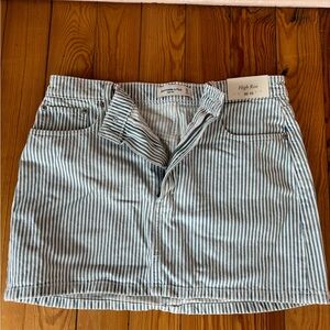 Abercrombie & Fitch Striped Denim Mini Skirt